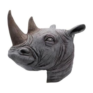 Imagem de Máscara Rhino Man para festas temáticas de Halloween e terror em látex