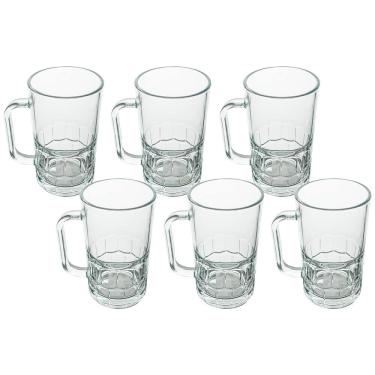 Imagem de Jogo de Canecas de Chopp e Cerveja de Vidro 320ml 6 Peças  - Seu Lar