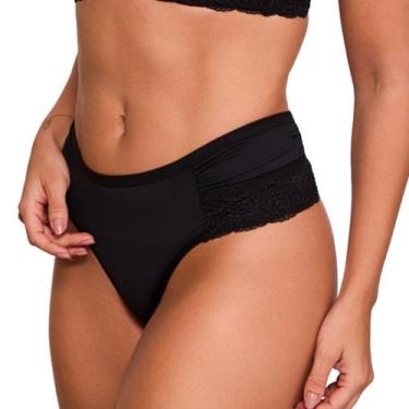 Imagem de Calcinha Tanga Alta BomBom Renda Nayane Rodrigues, M, Preto