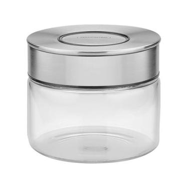 Imagem de Pote de Vidro Tramontina Purezza com Tampa de Aço Inox 10 cm 0,4 L 612