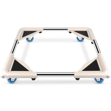 Imagem de SPACECARE Rolo móvel ajustável com 4 rodas de travamento - Suporte para máquina de lavar, geladeira e outros eletrodomésticos