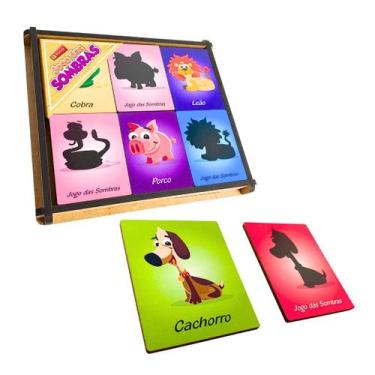 Imagem de Jogo da Memória das Sombras Animais Infantil Brinquedos Educativos Man
