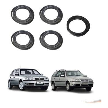 Imagem de Kit 4 Borrachas para Porta e Porta Malas Gol Parati G2 G3 G4 Volkswagen Preta Uniflex