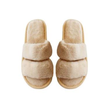 Imagem de Pantufa 37/38 Poliéster Off White Basic+ Faixa Dupla Confortável