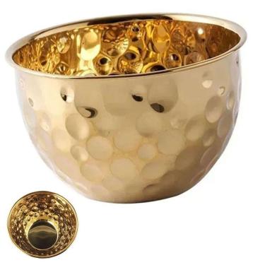 Imagem de Tigela BSL3881-3 para Salada em Inox Multiuso 2 Litros para Mesa Posta Dourado Ideal Importados