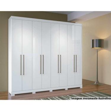Imagem de Guarda Roupa Casal 8 Portas E 4 Gavetas C/ Pés Master Vip 8.4 Branco - Santos Andirá
