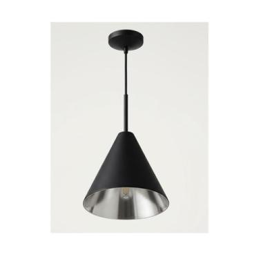 Imagem de Pendente cone de aluminio colorido - - Generica, Preto/Prata