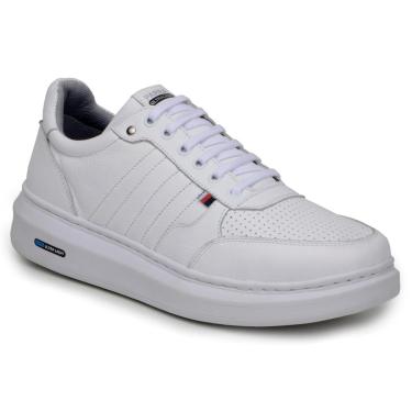 Imagem de Tênis Masculino Couro Legitimo Casual Detalhado-Masculino