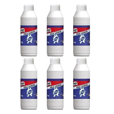 Imagem de Cola Líquida Branca Escolar Pritt 1kg 6 Unidades - Tenaz