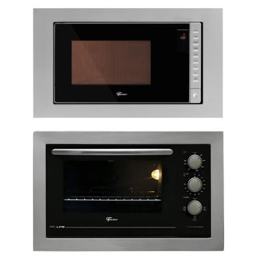Imagem de Kit Fit Line Forno Eletrico 48L E Micro Ondas 25L De Embutir Em Inox 127V Fischer