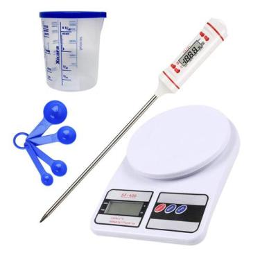 Imagem de Balança Digital Cozinha Termômetro Culinário Copo Medidores - home uti