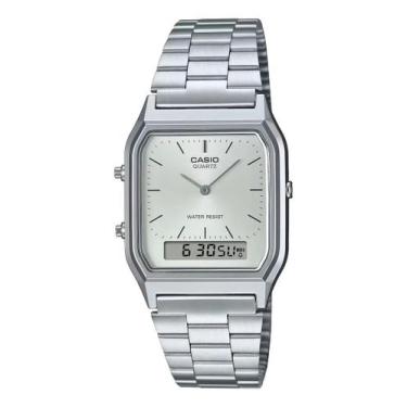 Imagem de Relogio Casio Feminino Digital analogico Prateado Aq230a 7amqydf
