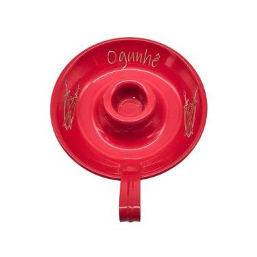 Imagem de Castiçal para vela palito tema ogum - unidade (vermelho) - SAGRADA VEL