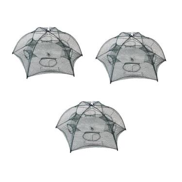 Imagem de 3 Covos Armadilha Para Camarão Lambari 6 Bocas Guarda Chuva