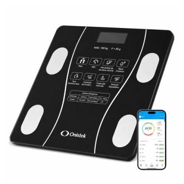 Imagem de Balança Digital Corporal Bioimpedância Smart Bluetooth 180kg - Onistek