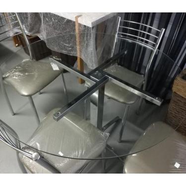 Imagem de Base de Mesa de Jantar Cromada em X - Via Decor