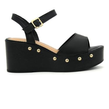 Imagem de Sandalia Feminina Dakota Original Salto Flatform Fivela 542, 36, Preto