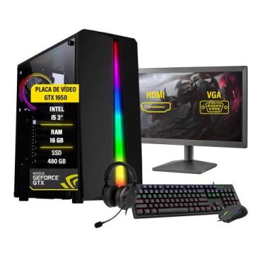 Imagem de Pc Gamer Darius Completo I5 3º Geração GTX 1650 Memória 16GB SSD 480GB