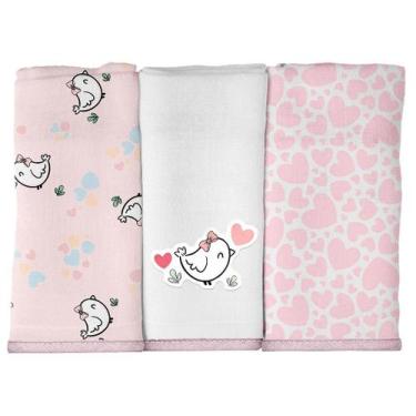 Imagem de BABETE BUBLIM MALHAS FLORZINHAS - Kit com 3 Unidades - INCOMFRAL