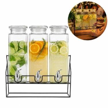 Imagem de Suqueira Tripla Cristal Prime 3 Dispenser 2,2L Vidro com Suporte para 