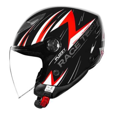 Imagem de Capacete Race Tech Play Fuzzy Preto e Vermelho Tamanho:56, 56