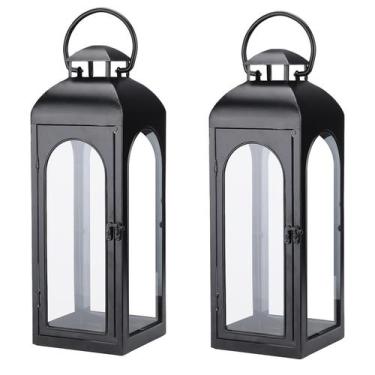 Imagem de Conjunto de 2 Lanternas Bdor em Metal Preto para Velas 51 cm