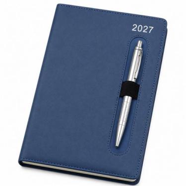 Imagem de Agenda Executiva 2027 Planner Diário Anual Capa Dura Couro Com Suporte