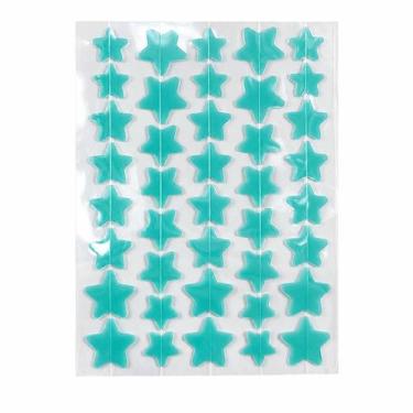 Imagem de Cartela 40 Adesivos de acne estrelas hidrocolóide espinhas Cor:Verde C