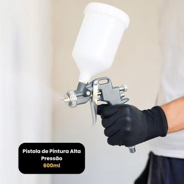 Imagem de Pistola de Pintura Alta Pressão Alimentação por Gravidade 600ML Bicos 1.2mm 1.5mm 1.8mm Startools