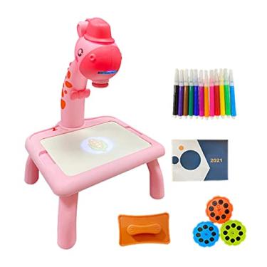 Imagem de DYNWAVE de Desenho de Projeção, Prancheta de Desenho de Projeção Educativos Desenhe Projetor de Prancha de Pintura para Crianças Par, Girafa rosa