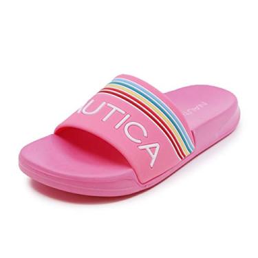 Imagem de Nautica Sandália infantil atlética sem cadarço – Criança grande/criança pequena |Meninos – Meninas |, Gaff Girls Pink Rainbow, 13 Little Kid