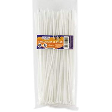 Imagem de Abraçadeira de Nylon Branca 3,5x200mm BRW com 100 unidades