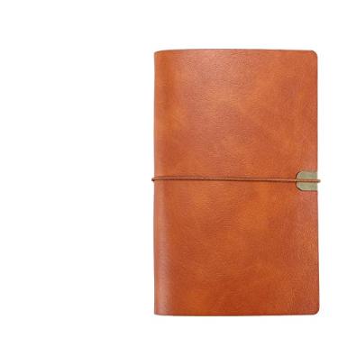 Imagem de A6 A5 Caderno de Couro Diário Diário Caderno Espiral Capa Macia Bloco de Notas de Escritório de Negócios Planejador 6 Pastas Recarregáveis, A6 Marrom