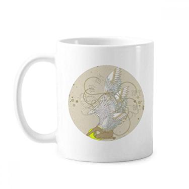 Imagem de Flower Wing Japan Ukiyo-e Leaves Caneca Cerâmica Café Porcelana Utensílios de Mesa