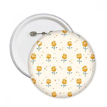 Imagem de Broche redondo com estampa de flores amarelas e rosas, 5 peças