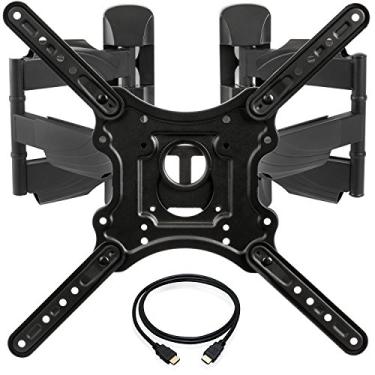 Imagem de InstallerParts Suporte de parede para TV de canto para a maioria dos monitores LED LCD Plasma de 23 a 55 polegadas até 60 kg, VESA 400 x 400 com braço duplo articulado, articulado, cabo HDMI
