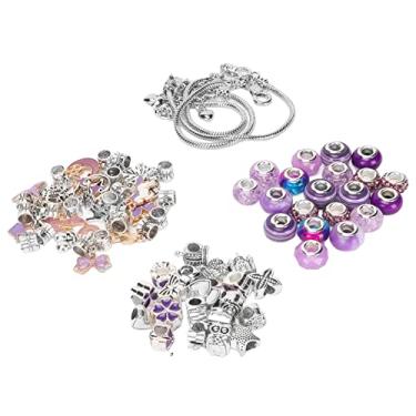 Imagem de Kit de Pulseira Faça você Mesmo, Ferramentas Completas Requintadas Faça você Mesmo Diversão Fina Acabamento Durável Kit de Fabricação de Pulseiras para Presentes (Roxa)