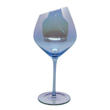 Imagem de Taça De Vidro Para Agua Diagonal Furta Cor Azul 400ml - Unid. - Cromus