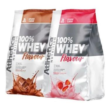 Imagem de Kit Com 2 Whey 100% Flavour Athletica Nutrition Morango