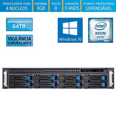 Imagem de Servidor de Armazenamento Silix® 4 Núcleos X1200H8 V6 Intel® Xeon E3-1220 V6 3.0 Ghz 8 MB / 8GB DDR4 / 64TB SATA3 Vigilância/RAID 0, 1, 5, 10 / USB 3.0 / Rack 2U / Hot-Swap/Windows 10 Pro OEM
