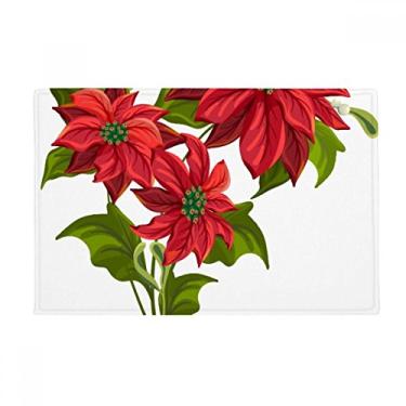 Imagem de DIYthinker Buquê de Poinsétia de flores de Natal tapete antiderrapante tapete para porta de banheiro