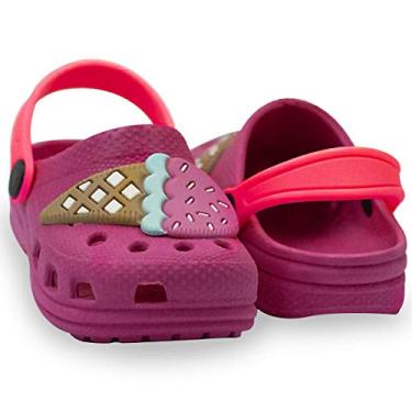 Imagem de Sandalia Babuche Feminino Infantil Menina Calce Fácil 12.401 - Sorvete Rosa - 21/22