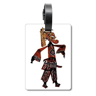 Imagem de China Shadow Play Bolsa de mala de ópera chinesa, etiqueta para cartão de bagagem