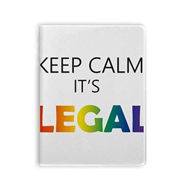 Imagem de LGBT Caderno com bandeira de arco-íris Keep Calm capa de chiclete diário capa macia