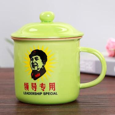 Imagem de PAYNAN Caneca esmaltada vintage de café e chá de leite, imitação de casa, antigo, enxaguante bucal copo de água caneca de cerâmica