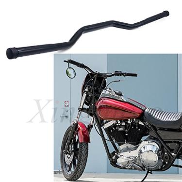 Imagem de NBX- Guidão preto de 2,54 cm compatível com barras de 2,54 cm Harley Bikes Bobber Choppers personalizado