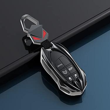 Imagem de Capa de chaveiro de carro capa de chave de liga de zinco inteligente, apto para Dodge Journey Charger Jeep Renegade Grand Cherokee Chrysler 200 300