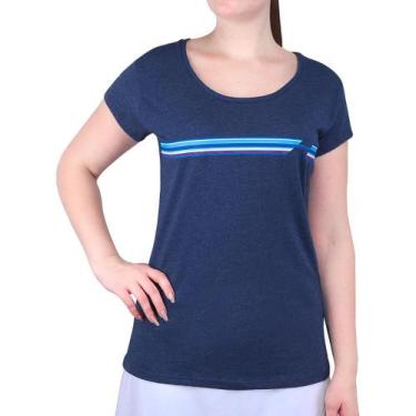 Imagem de Camiseta Babolat Exercise Stripes Tee Azul