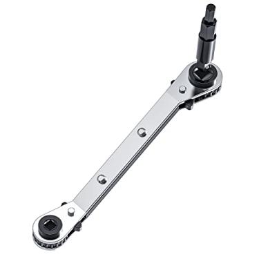 Imagem de Chave de serviço HVAC, chave curva de catraca 9,5 mm 1/4" 5/16" 3/16" com adaptador de broca sextavada UIInosoo para reparo de equipamentos de refrigeração