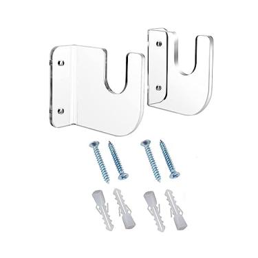 Imagem de Milageto Suporte de skate suporte de armazenamento de skate com suporte de suporte de exibição montado na parede suporte de deck para esquis aquáticos, Claro